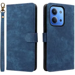 Phonesta Vintage Skin Book Wallet Case hoesje voor Xiaomi Redmi 15C / Xiaomi Poco C85 - Blauw