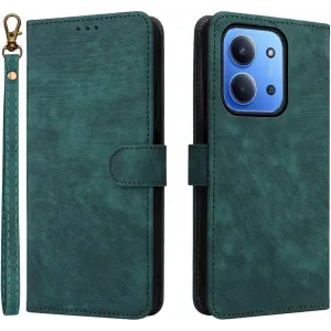 Phonesta Vintage Skin Book Wallet Case hoesje voor Xiaomi Redmi 15C / Xiaomi Poco C85 - Groen