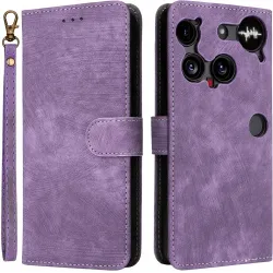 Phonesta Vintage Skin Book Wallet Case hoesje voor Nothing Phone (3) - Paars