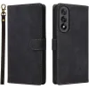 Phonesta Vintage Skin Book Wallet Case hoesje voor OnePlus Nord 5 - Zwart