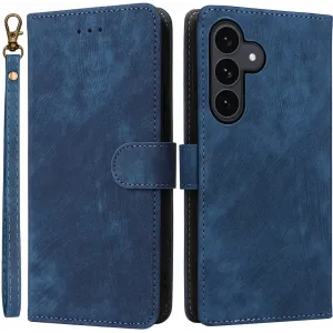 Phonesta Vintage Skin Book Wallet Case hoesje voor Samsung Galaxy S25 FE - Blauw