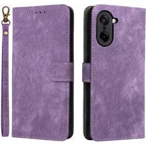 Phonesta Vintage Skin Book Wallet Case hoesje voor OnePlus Nord CE5 - Paars
