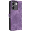 Phonesta Vintage Skin Book Wallet Case hoesje voor Oppo A5x - Paars 6