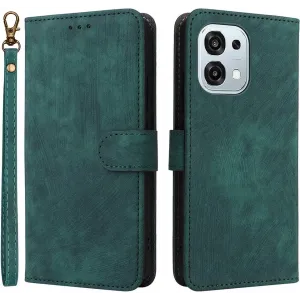 Phonesta Vintage Skin Book Wallet Case hoesje voor Oppo A6 Pro - Groen