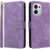 Phonesta Vintage Skin Book Wallet Case hoesje voor Oppo A6 Pro - Paars 0
