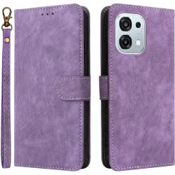 Phonesta Vintage Skin Book Wallet Case hoesje voor Oppo A6 Pro - Paars