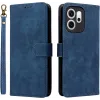 Phonesta Vintage Skin Book Wallet Case hoesje voor Oppo Reno14 F/FS - Blauw