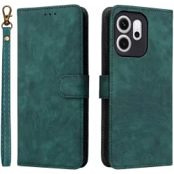 Phonesta Vintage Skin Book Wallet Case hoesje voor Oppo Reno14 F/FS - Groen