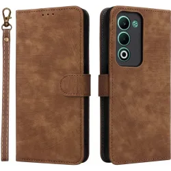 Phonesta Vintage Skin Book Wallet Case hoesje voor Oppo A5/A5m - Bruin