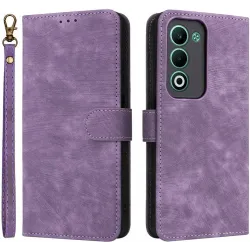 Phonesta Vintage Skin Book Wallet Case hoesje voor Oppo A5/A5m - Paars