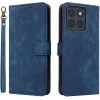 Phonesta Vintage Skin Book Wallet Case hoesje voor Motorola Edge 70 - Blauw