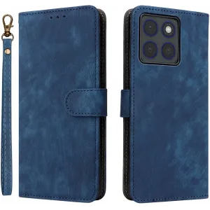 Phonesta Vintage Skin Book Wallet Case hoesje voor Motorola Edge 70 - Blauw