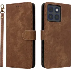 Phonesta Vintage Skin Book Wallet Case hoesje voor Motorola Edge 70 - Bruin