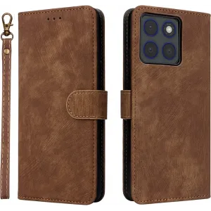 Phonesta Vintage Skin Book Wallet Case hoesje voor Motorola Edge 70 - Bruin