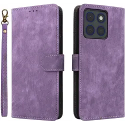 Phonesta Vintage Skin Book Wallet Case hoesje voor Motorola Edge 70 - Paars