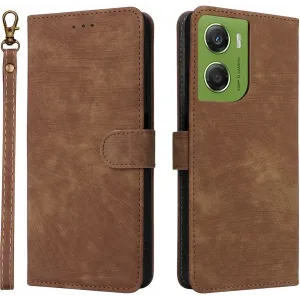 Phonesta Vintage Skin Book Wallet Case hoesje voor Motorola Moto G06/G06 Power - Bruin