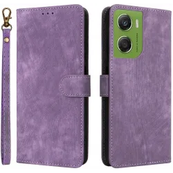 Phonesta Vintage Skin Book Wallet Case hoesje voor Motorola Moto G06/G06 Power - Paars