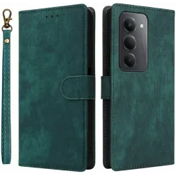 Phonesta Vintage Skin Book Wallet Case hoesje voor Xiaomi Redmi 15 - Groen