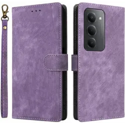 Phonesta Vintage Skin Book Wallet Case hoesje voor Xiaomi Redmi 15 - Paars