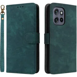 Phonesta Vintage Skin Book Wallet Case hoesje voor Motorola Edge 60 Neo/Edge 50 Neo / ThinkPhone 25 - Groen