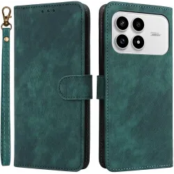 Phonesta Vintage Skin Book Wallet Case hoesje voor Xiaomi Poco F8 Pro - Groen