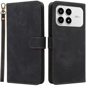 Phonesta Vintage Skin Book Wallet Case hoesje voor Xiaomi Poco F8 Pro - Zwart
