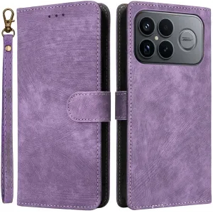 Phonesta Vintage Skin Book Wallet Case hoesje voor Xiaomi Poco F8 Ultra - Paars