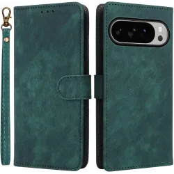 Phonesta Vintage Skin Book Wallet Case hoesje voor Google Pixel 10 Pro XL - Groen