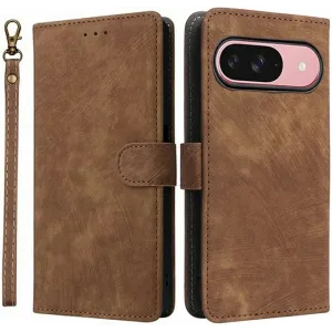 Phonesta Vintage Skin Book Wallet Case hoesje voor Google Pixel 10 / 10 Pro - Bruin