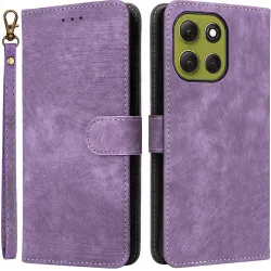 Phonesta Vintage Skin Book Wallet Case hoesje voor Motorola Moto G86 - Paars