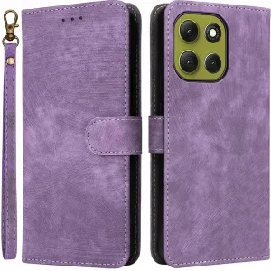 Phonesta Vintage Skin Book Wallet Case hoesje voor Motorola Moto G86 - Paars