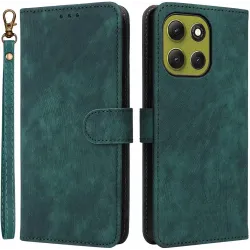 Phonesta Vintage Skin Book Wallet Case hoesje voor Motorola Moto G86 Power - Groen