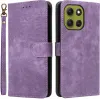 Phonesta Vintage Skin Book Wallet Case hoesje voor Motorola Moto G86 Power - Paars