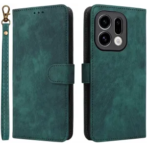 Phonesta Vintage Skin Book Wallet Case hoesje voor Oppo Find X9 - Groen