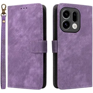 Phonesta Vintage Skin Book Wallet Case hoesje voor Oppo Find X9 - Paars