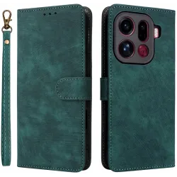 Phonesta Vintage Skin Book Wallet Case hoesje voor Oppo Find X9 Pro - Groen