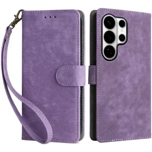 Phonesta Vintage Skin Book Wallet Case hoesje voor Samsung Galaxy S26 Ultra - Paars