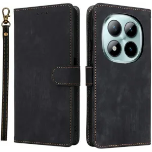 Phonesta Vintage Skin Book Wallet Case hoesje voor Xiaomi Redmi Note 15 Pro 4G - Zwart