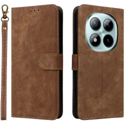 Phonesta Vintage Skin Book Wallet Case hoesje voor Xiaomi Redmi Note 15 Pro 5G - Bruin