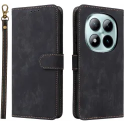 Phonesta Vintage Skin Book Wallet Case hoesje voor Xiaomi Redmi Note 15 Pro Plus / Xiaomi Poco M8 Pro - Zwart