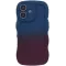 Phonesta Wavy Gradient Silicone Back Cover hoesje voor Apple iPhone 16 Plus - Donkerblauw/Donkerpaars