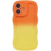Phonesta Wavy Gradient Silicone Back Cover hoesje voor Apple iPhone 16 Plus - Oranje/Geel