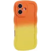 Phonesta Wavy Gradient Silicone Back Cover hoesje voor Apple iPhone 16 Plus - Oranje/Geel 2