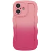 Phonesta Wavy Gradient Silicone Back Cover hoesje voor Apple iPhone 16 Plus - Roze