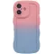 Phonesta Wavy Gradient Silicone Back Cover hoesje voor Apple iPhone 16 Plus - Roze/Blauw