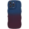 Phonesta Wavy Gradient Silicone Back Cover hoesje voor Apple iPhone 16 Pro - Donkerblauw/Donkerpaars