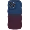Phonesta Wavy Gradient Silicone Back Cover hoesje voor Apple iPhone 16 Pro - Donkerblauw/Donkerpaars