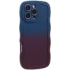 Phonesta Wavy Gradient Silicone Back Cover hoesje voor Apple iPhone 16 Pro - Donkerblauw/Donkerpaars 2
