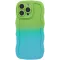 Phonesta Wavy Gradient Silicone Back Cover hoesje voor Apple iPhone 16 Pro - Groen/Blauw