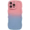Phonesta Wavy Gradient Silicone Back Cover hoesje voor Apple iPhone 16 Pro - Roze/Blauw